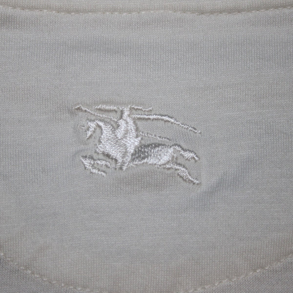 Burberry Shirt White Front Pocket V Neck Short Sleeve 100% Cotton Tee Shirt