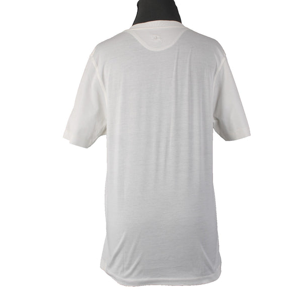 Burberry Shirt White Front Pocket V Neck Short Sleeve 100% Cotton Tee Shirt
