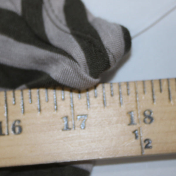 INC NEW $49 Utility Chic Sz M Green Tan Striped Cowl Neck Jersey Knit Top