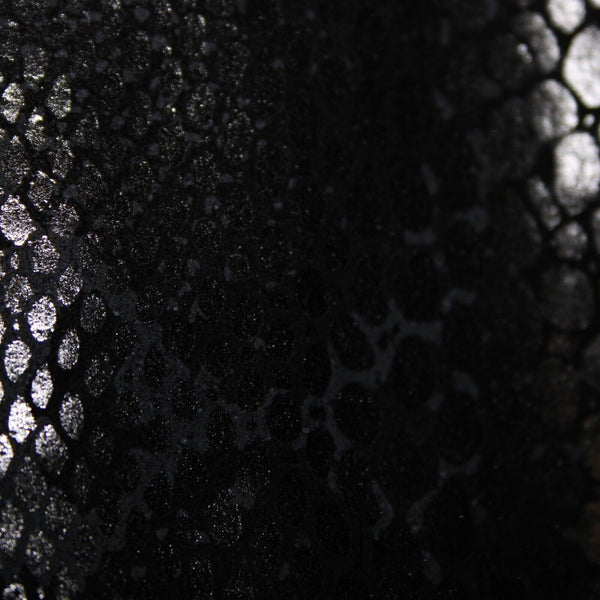 Adler Collection Sz L Black Reptile Print Collared Pockets Lined Leather Jacket