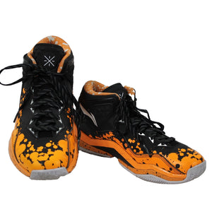 Way Of Wade Orange Drip Abaj013-43 Sz 13 Orange Black Lace Up Tennies AS IS Shoe