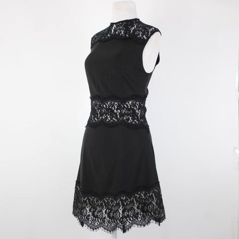 Lover Sz 6 Black Gray Lace Lined Sleeveless Acetate Rayon Spandex Dress
