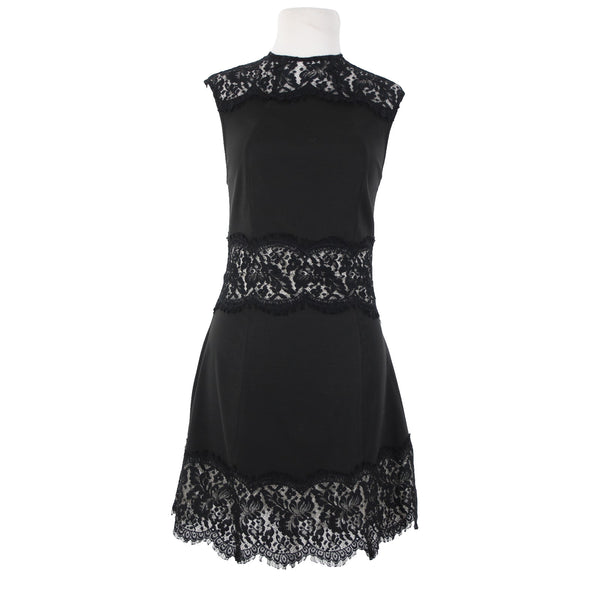 Lover Sz 6 Black Gray Lace Lined Sleeveless Acetate Rayon Spandex Dress