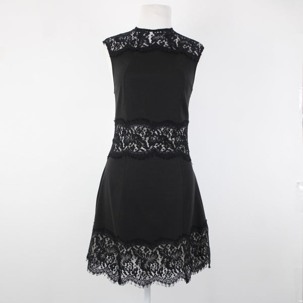 Lover Sz 6 Black Gray Lace Lined Sleeveless Acetate Rayon Spandex Dress