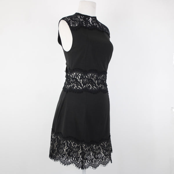 Lover Sz 6 Black Gray Lace Lined Sleeveless Acetate Rayon Spandex Dress
