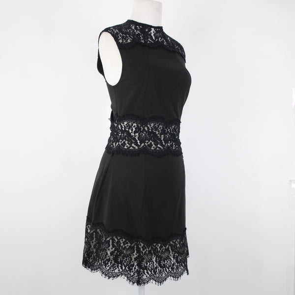 Lover Sz 6 Black Gray Lace Lined Sleeveless Acetate Rayon Spandex Dress