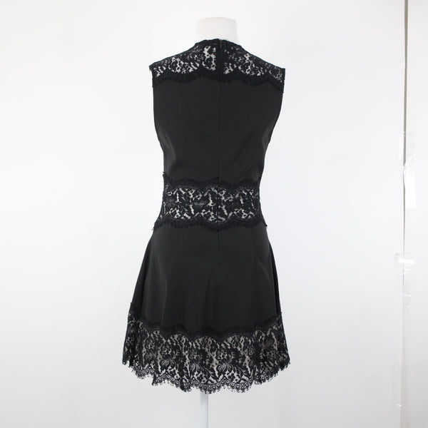 Lover Sz 6 Black Gray Lace Lined Sleeveless Acetate Rayon Spandex Dress