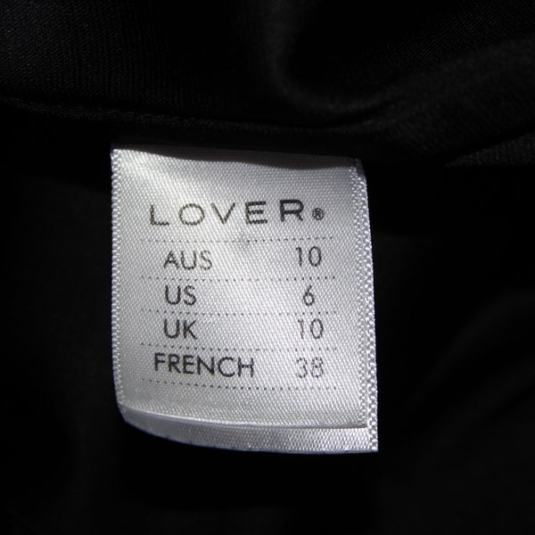 Lover Sz 6 Black Gray Lace Lined Sleeveless Acetate Rayon Spandex Dress