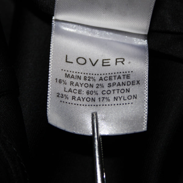 Lover Sz 6 Black Gray Lace Lined Sleeveless Acetate Rayon Spandex Dress