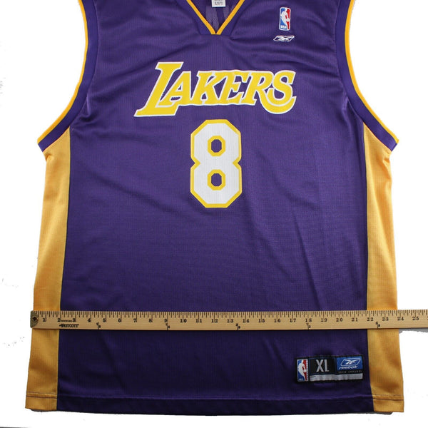 Reebox Lakers 8 Bryant Sz XL Purple Yellow 100% Nylon Jersey