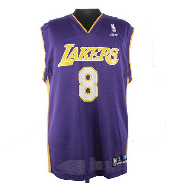 Reebox Lakers 8 Bryant Sz XL Purple Yellow 100% Nylon Jersey