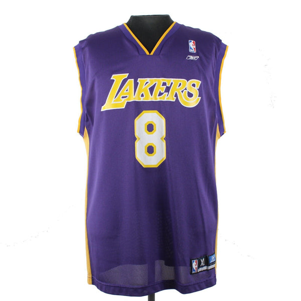 Reebox Lakers 8 Bryant Sz XL Purple Yellow 100% Nylon Jersey