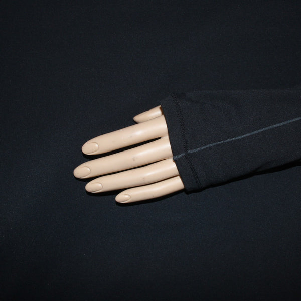 Mondetta AW Top Sz M Black Thumb Hole Sleeve Recycled Nylon Elastane AW Top