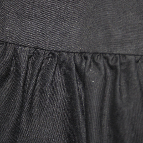 H & M Dress Sz M Black Ruffles Babydoll Puff Sleeves 100% Pamuk Dress