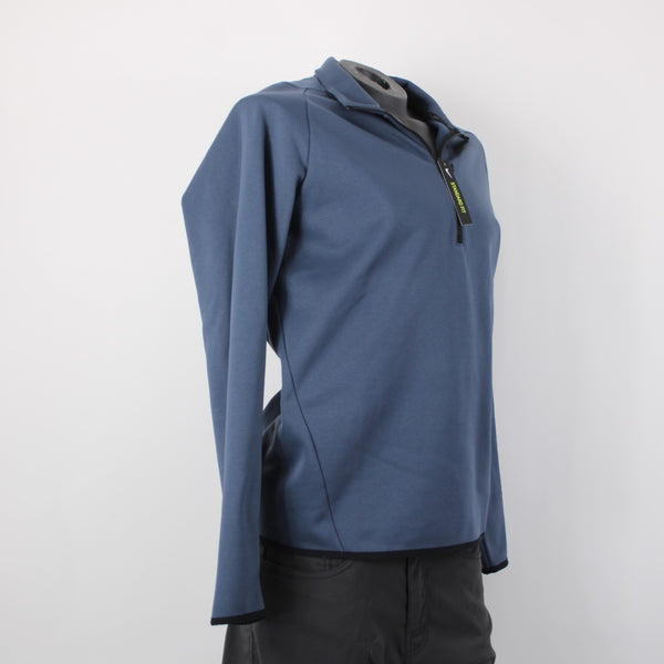 Nike Dri-Fit NEW Sz M Navy Blue Black 100% Polyester 1/3 Zip Pullover Sweater
