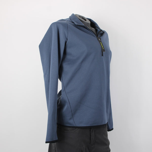 Nike Dri-Fit NEW Sz M Navy Blue Black 100% Polyester 1/3 Zip Pullover Sweater
