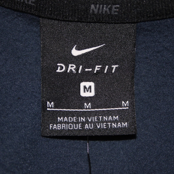 Nike Dri-Fit NEW Sz M Navy Blue Black 100% Polyester 1/3 Zip Pullover Sweater