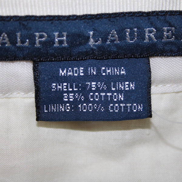 Ralph Lauren NEW $398 Biarritz Sz 10 Cream Black Pleat Lined Linen Cotton Skirt