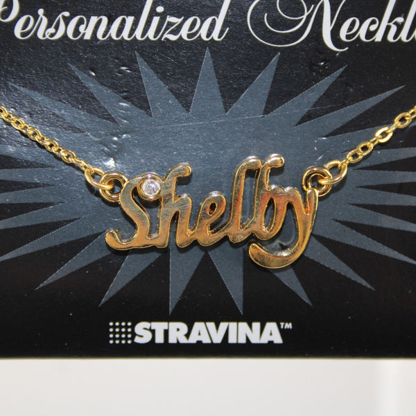 SHELBY NEW Name Goldtone Rhinestone Accent 14.5" W 4.5" Multi Ring Ext Necklace