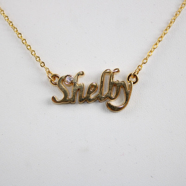 SHELBY NEW Name Goldtone Rhinestone Accent 14.5" W 4.5" Multi Ring Ext Necklace