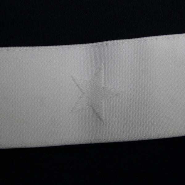 Monrow Sz S Navy White Stripe Embossed Stars Sleeve Cotton Blend Hooded Sweater
