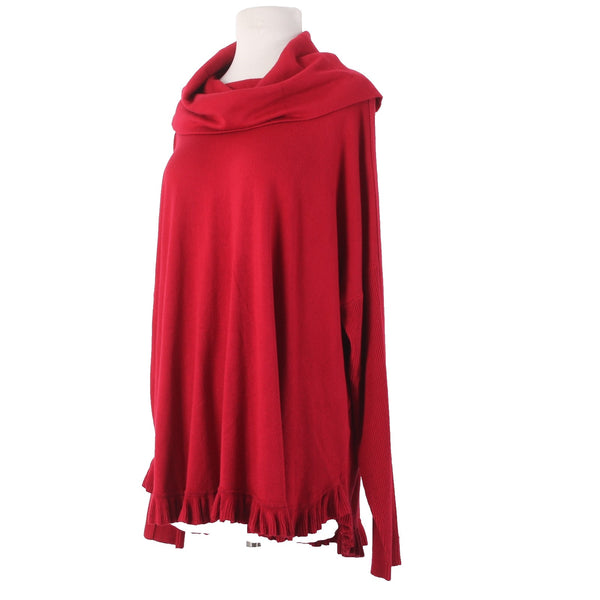 Joseph A Sweater NEW Sz XL Scarlet Red Cowl Neck Rayon Nylon Sweater