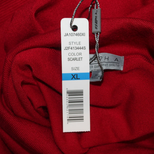 Joseph A Sweater NEW Sz XL Scarlet Red Cowl Neck Rayon Nylon Sweater