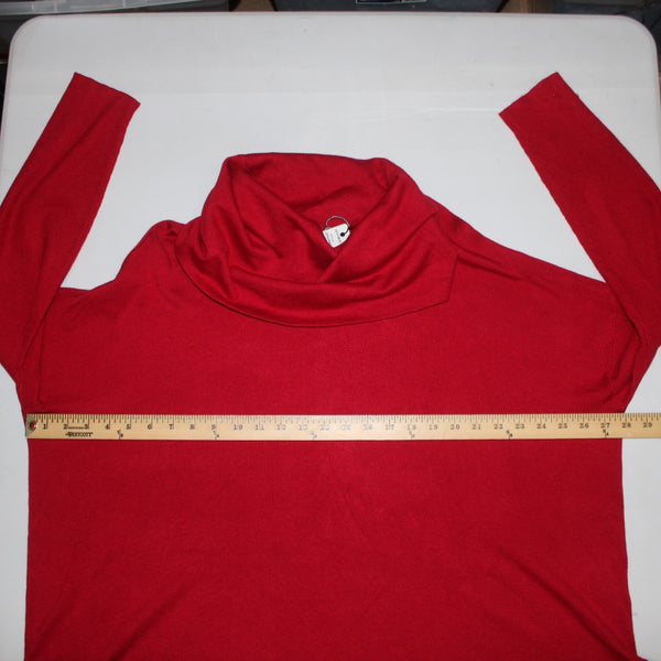 Joseph A Sweater NEW Sz XL Scarlet Red Cowl Neck Rayon Nylon Sweater