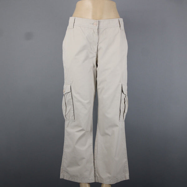 Calvin Klein Jeans Sz 12 x 28 Tan Beige Cargo Wide Leg 100% Cotton Pant