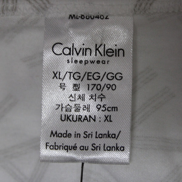 Calvin Klein Sleepwear NEW $59 Sz XL White Taupe Racerback Cotton Blend Cami Top