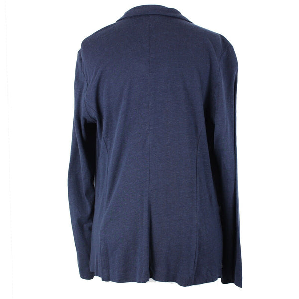 J Jill NEW $99 Sz S Navy Blue Collared Long Sleeve Linen Rayon Sweater Wrap