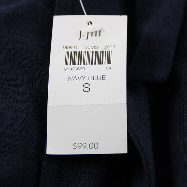 J Jill NEW $99 Sz S Navy Blue Collared Long Sleeve Linen Rayon Sweater Wrap