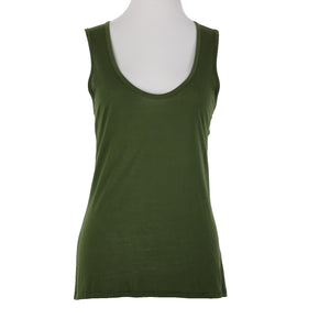 J Crew NEW $23 Sz S Green Round Neck 100% Tencell Tank Top