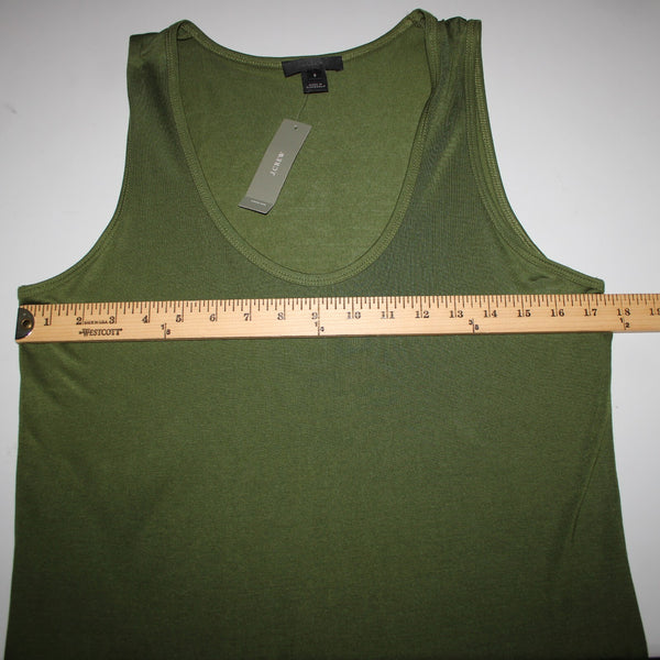 J Crew NEW $23 Sz S Green Round Neck 100% Tencell Tank Top