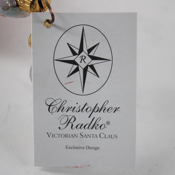 Christopher Radko Victorian Santa Claus W Teddy Cracker Blown Glass 5" Ornament