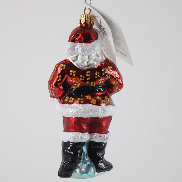 Christopher Radko Victorian Santa Claus W Teddy Cracker Blown Glass 5" Ornament