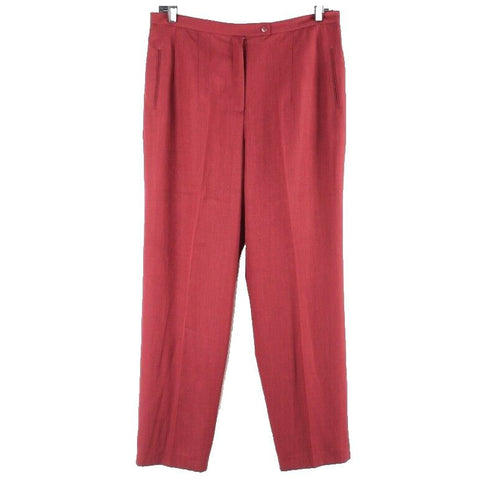 Pret A Porter Sz 18 x 31 Burgundy Red Lined Straight 100% Polyester Trouser Pant