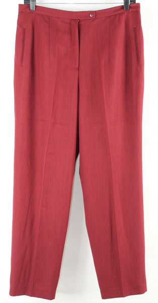 Pret A Porter Sz 18 x 31 Burgundy Red Lined Straight 100% Polyester Trouser Pant