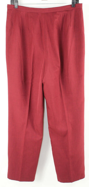 Pret A Porter Sz 18 x 31 Burgundy Red Lined Straight 100% Polyester Trouser Pant