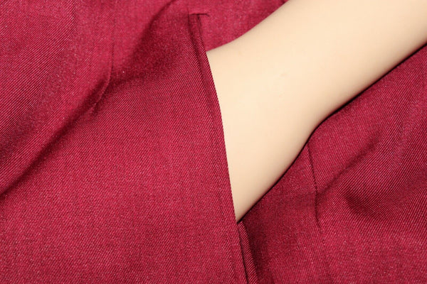 Pret A Porter Sz 18 x 31 Burgundy Red Lined Straight 100% Polyester Trouser Pant