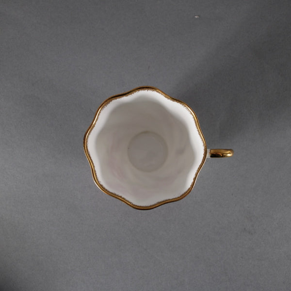 Salisbury Tea Cup With Saucer Sweet Pea White Pink Floral Bone China Tea Cup