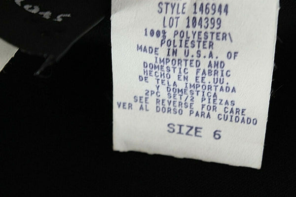 SL Fashion NEW Sz 6 Black 2Pc Elastic Waist Chiffon Overlay 100% Poly Dress