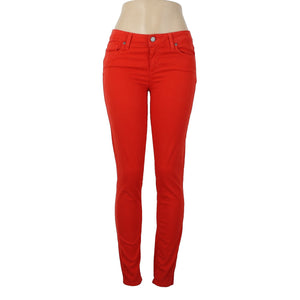 Paige Verdugo Sz 29 x 29 Red Ultra Skinny Pocket Cotton Rayon Polyurethane Jeans
