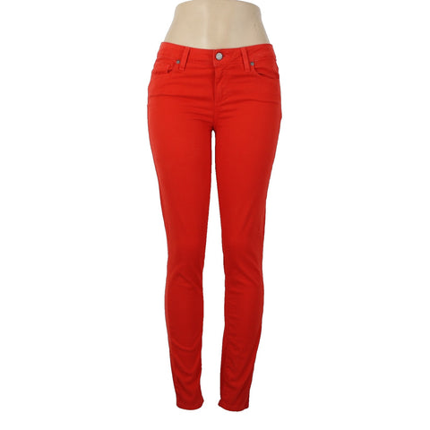 Paige Verdugo Sz 29 x 29 Red Ultra Skinny Pocket Cotton Rayon Polyurethane Jeans