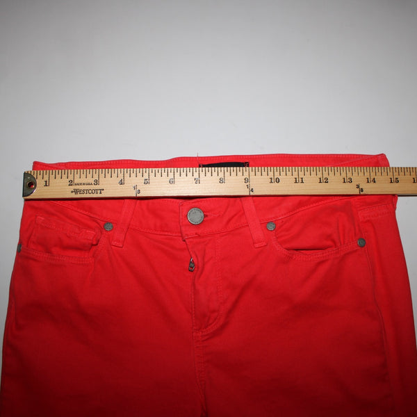 Paige Verdugo Sz 29 x 29 Red Ultra Skinny Pocket Cotton Rayon Polyurethane Jeans