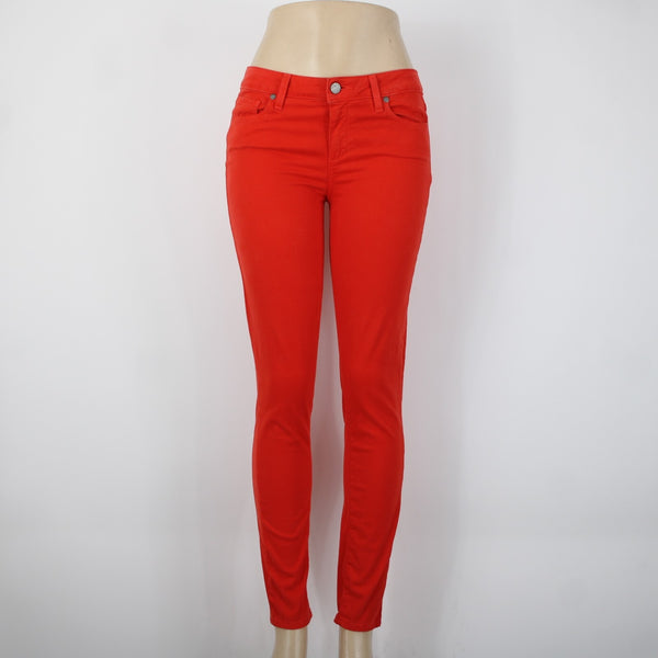 Paige Verdugo Sz 29 x 29 Red Ultra Skinny Pocket Cotton Rayon Polyurethane Jeans