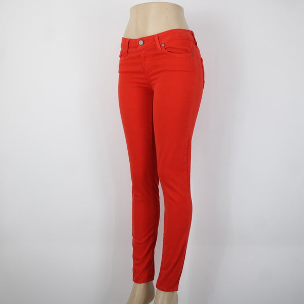 Paige Verdugo Sz 29 x 29 Red Ultra Skinny Pocket Cotton Rayon Polyurethane Jeans