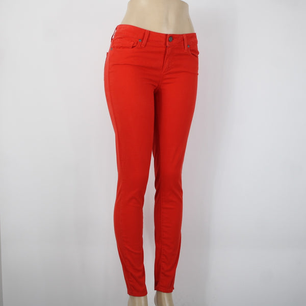Paige Verdugo Sz 29 x 29 Red Ultra Skinny Pocket Cotton Rayon Polyurethane Jeans