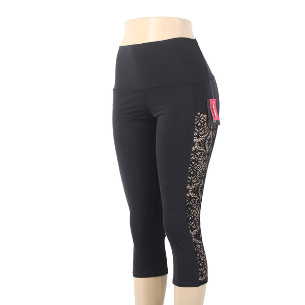 Onzie AW Pant NEW $69 Stunner Sz S/M x 20 Black Side Lace 100% Poly AW Pant