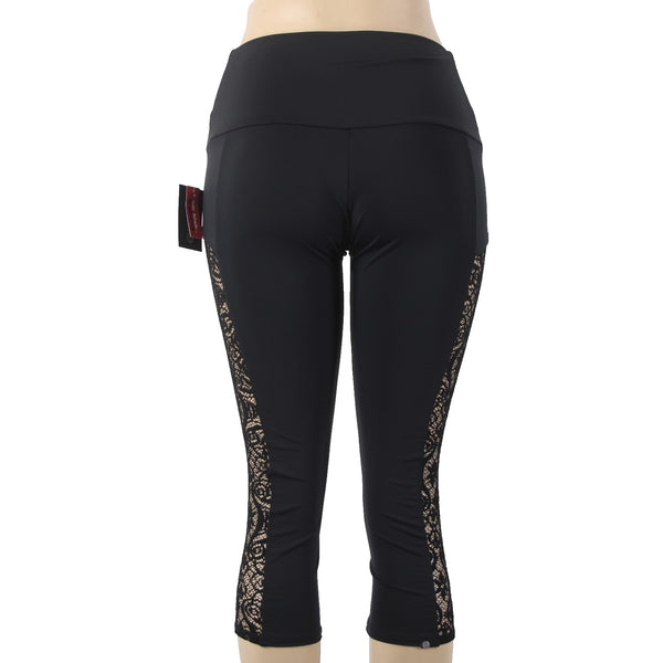 Onzie AW Pant NEW $69 Stunner Sz S/M x 20 Black Side Lace 100% Poly AW Pant